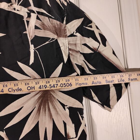 Tori Richard hawaiian shirt mens M Medium black floral all over 100% silk - Picture 4 of 7